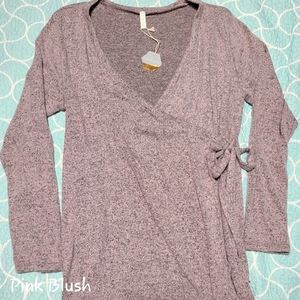 PINK BLUSH Very Soft Wrap Sweater Size L